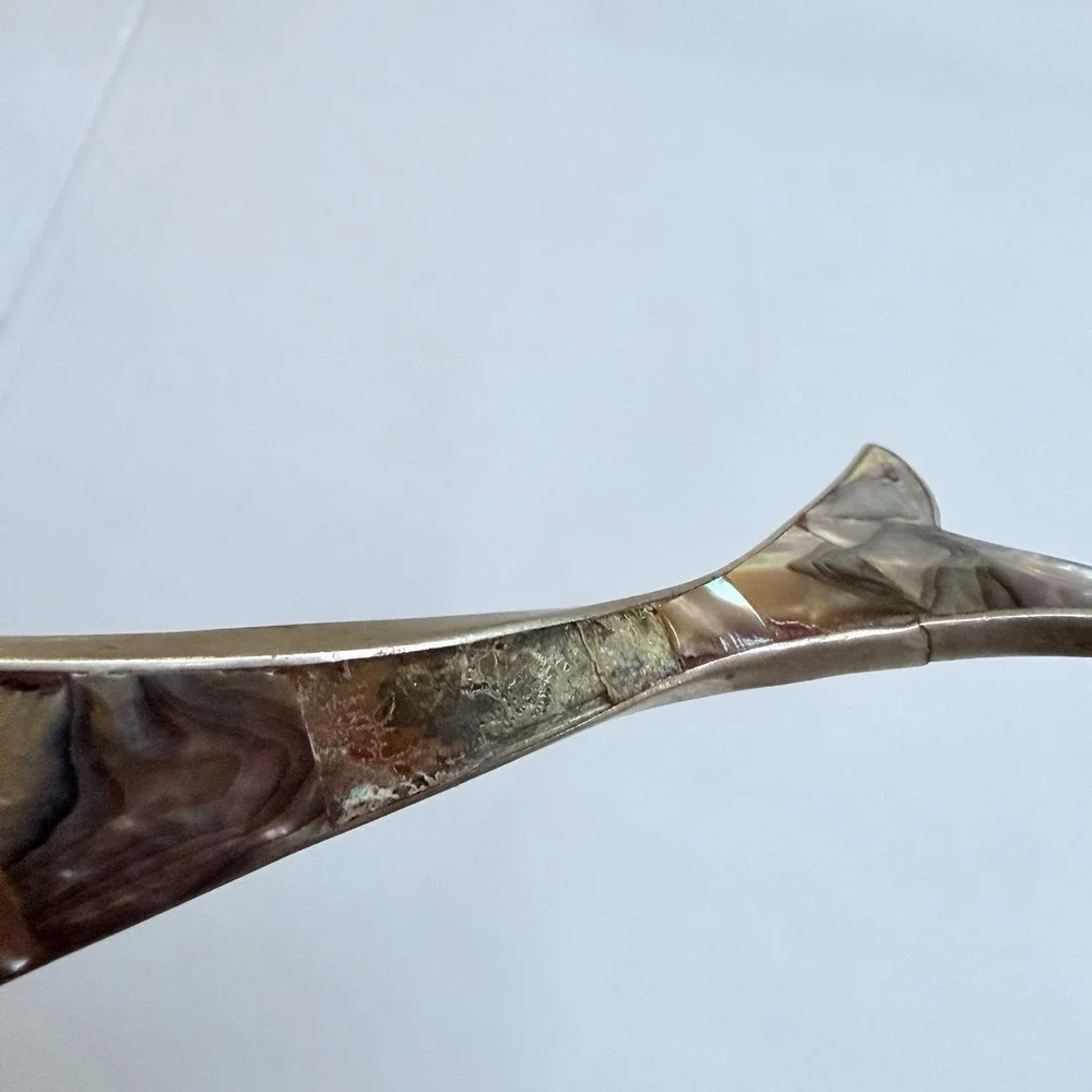 Silver Abalone Fish Bottle Opener Mid Century Barware Gift Decor Coastal